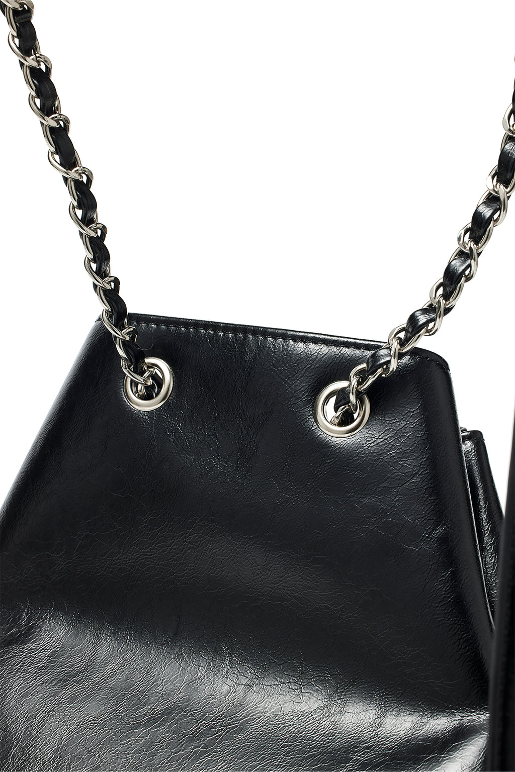 Matin Kim - Draw String Ribbon Back Pack (Black) product image 4 | TRAB K-Fashion Australia