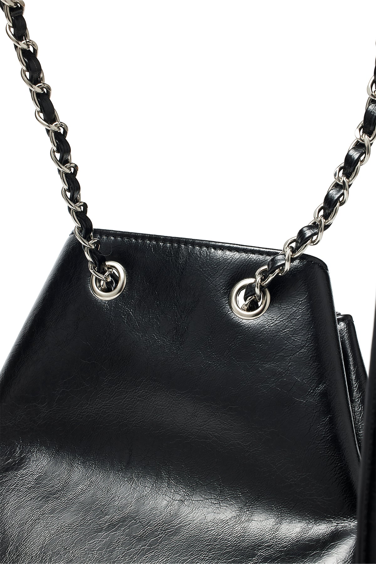 Matin Kim - Draw String Ribbon Back Pack (Black) product image 4 | TRAB K-Fashion Australia