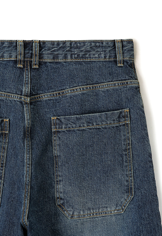 Art if acts - Damaged One Tuck Curve Denim Pants (Indigo) product image 15 | TRAB K-Fashion Australia