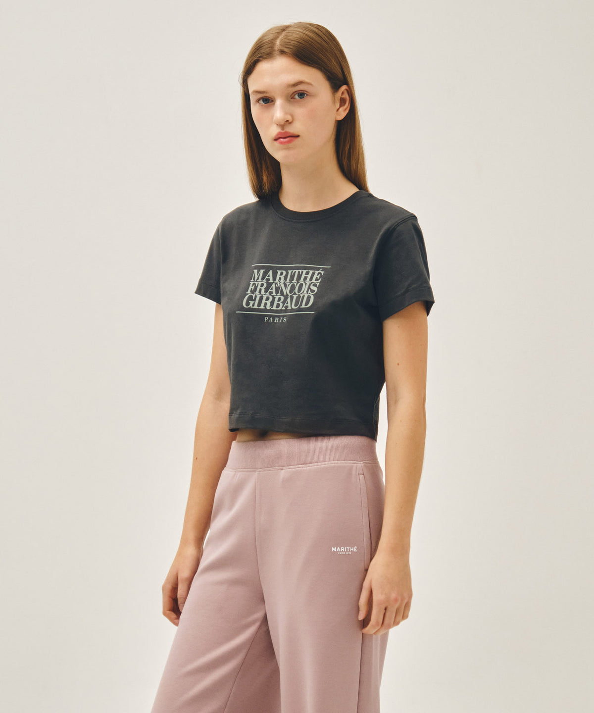 Marithe & Francois Girbaud - Classic Logo Crop Tee (Charcoal) product image 2 | TRAB K-Fashion Australia