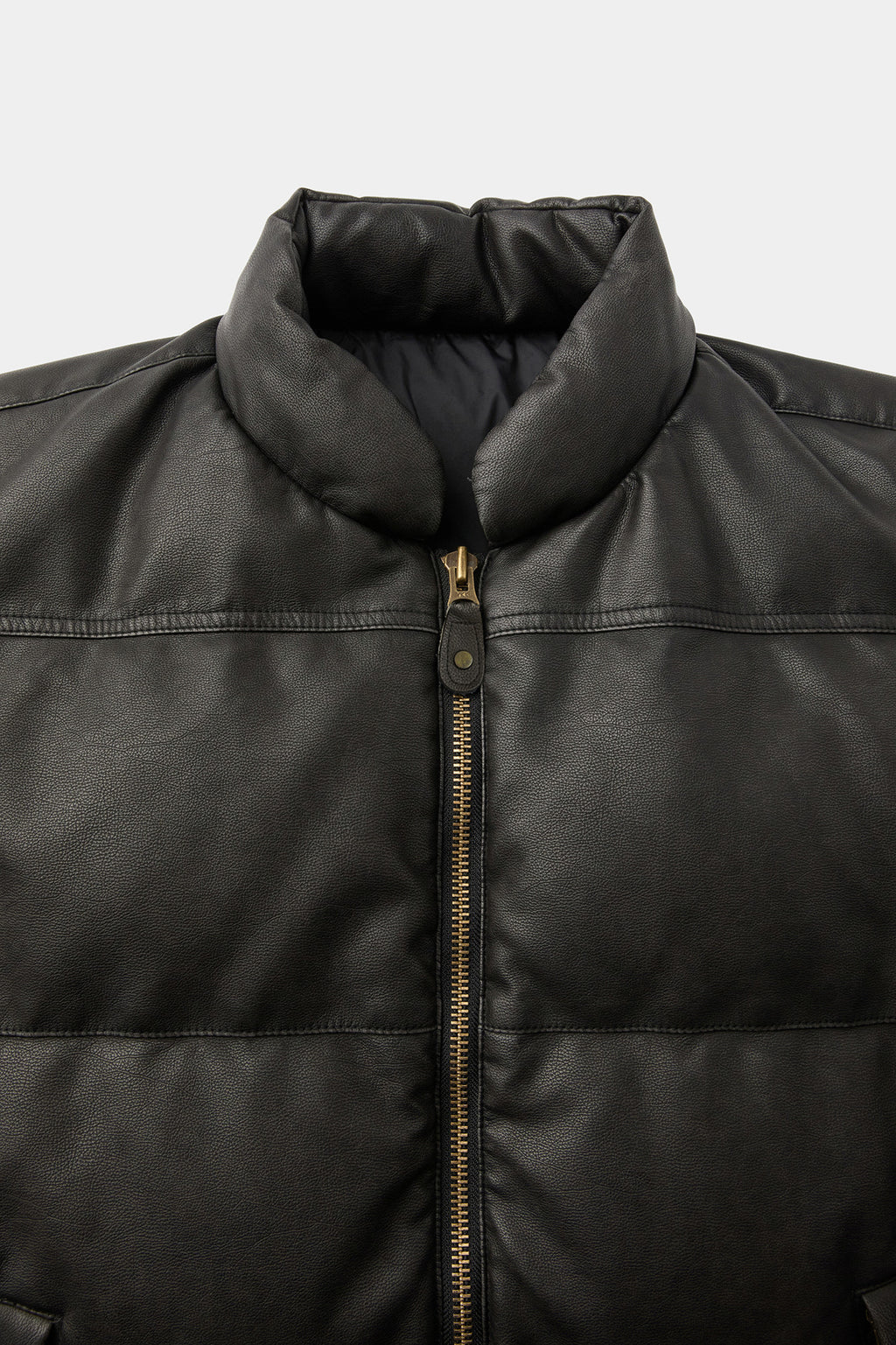 Coor - Fake Leather Wash Crop Down Puffer (Black) product image 5 | TRAB K-Fashion Australia