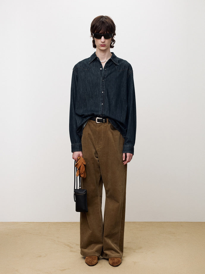 Tonywack - Washed Denim Western Shirt (Dark Blue) product image 8 | TRAB K-Fashion Australia