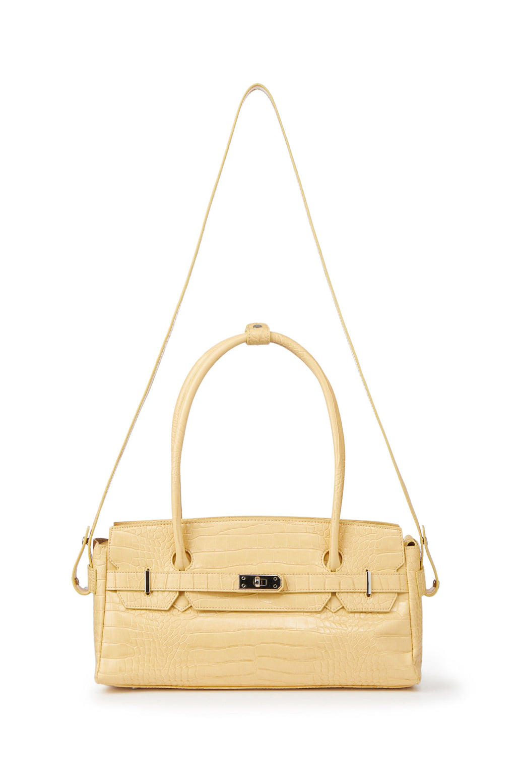 Deinet - Crocodile Pattern Two-Way Bag In Butter product image 4 | TRAB K-Fashion Australia