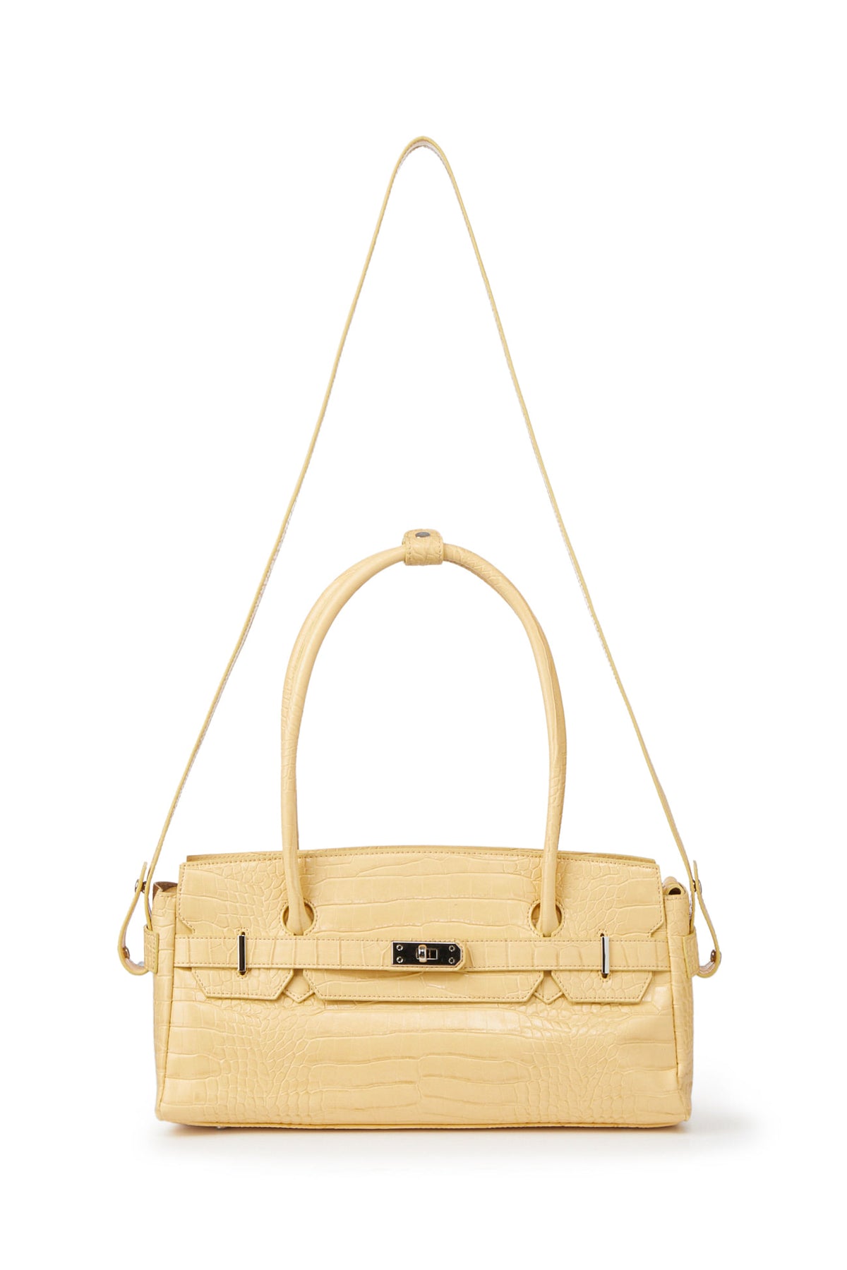 Deinet - Crocodile Pattern Two-Way Bag In Butter product image 4 | TRAB K-Fashion Australia