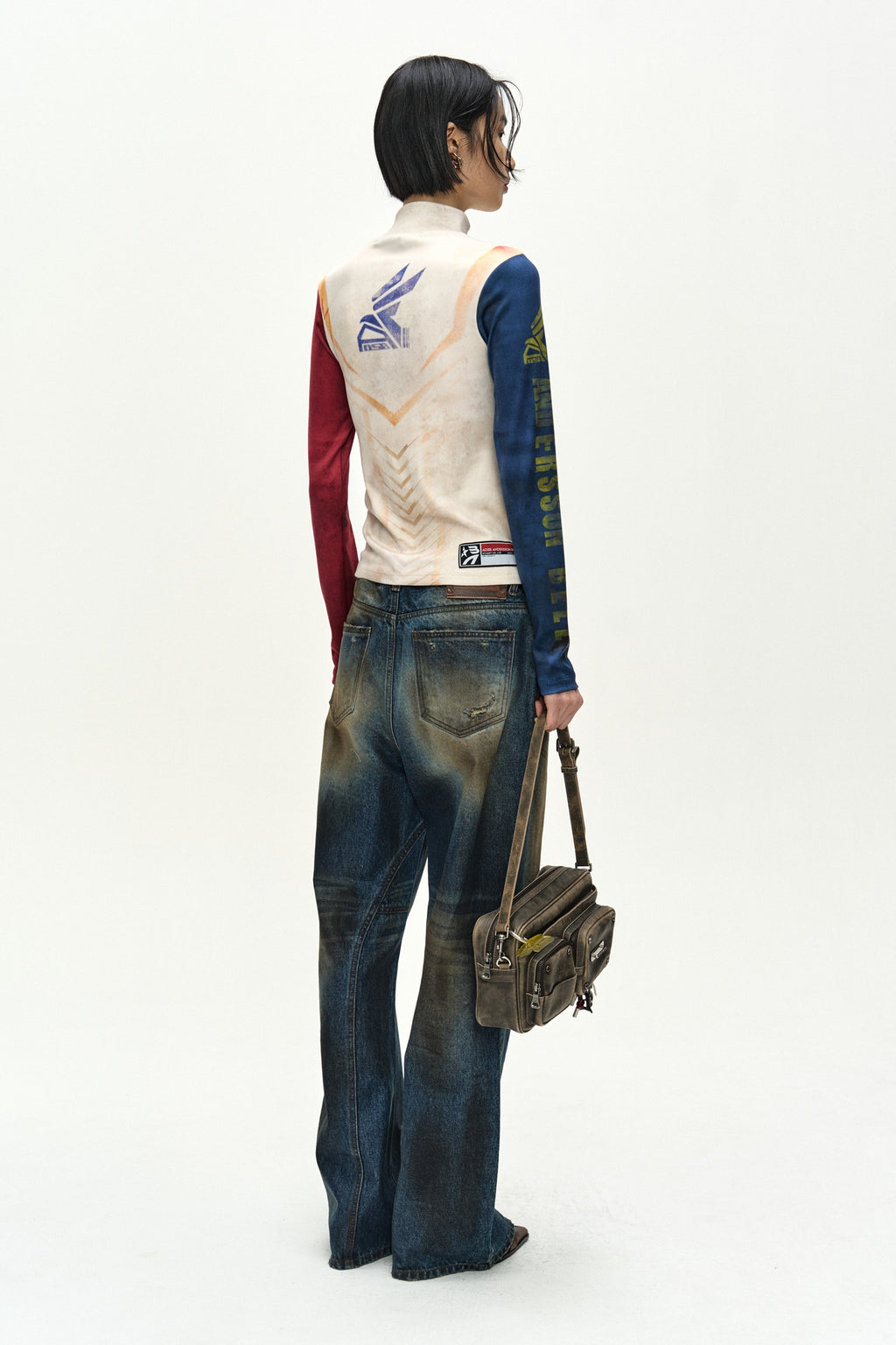 Andersson Bell - Racing Graphic Color-Block High-Neck Top (navy/red) (Navy/Red) product image 4 | TRAB K-Fashion Australia