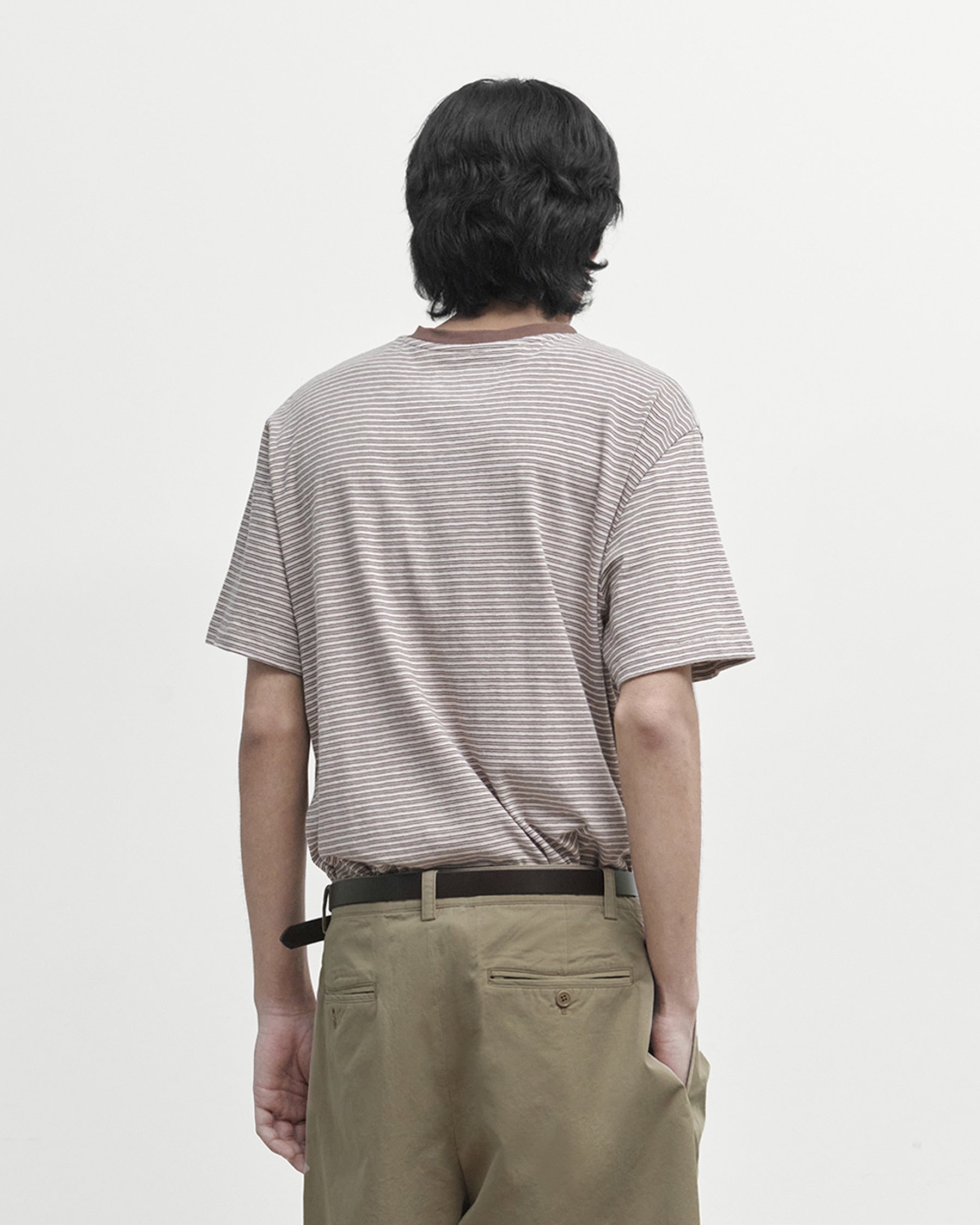 Brownyard - [Pre-Order – Ships May 29] Waist Cut Stripe T Shirt (Pink) product image 2 | TRAB K-Fashion Australia
