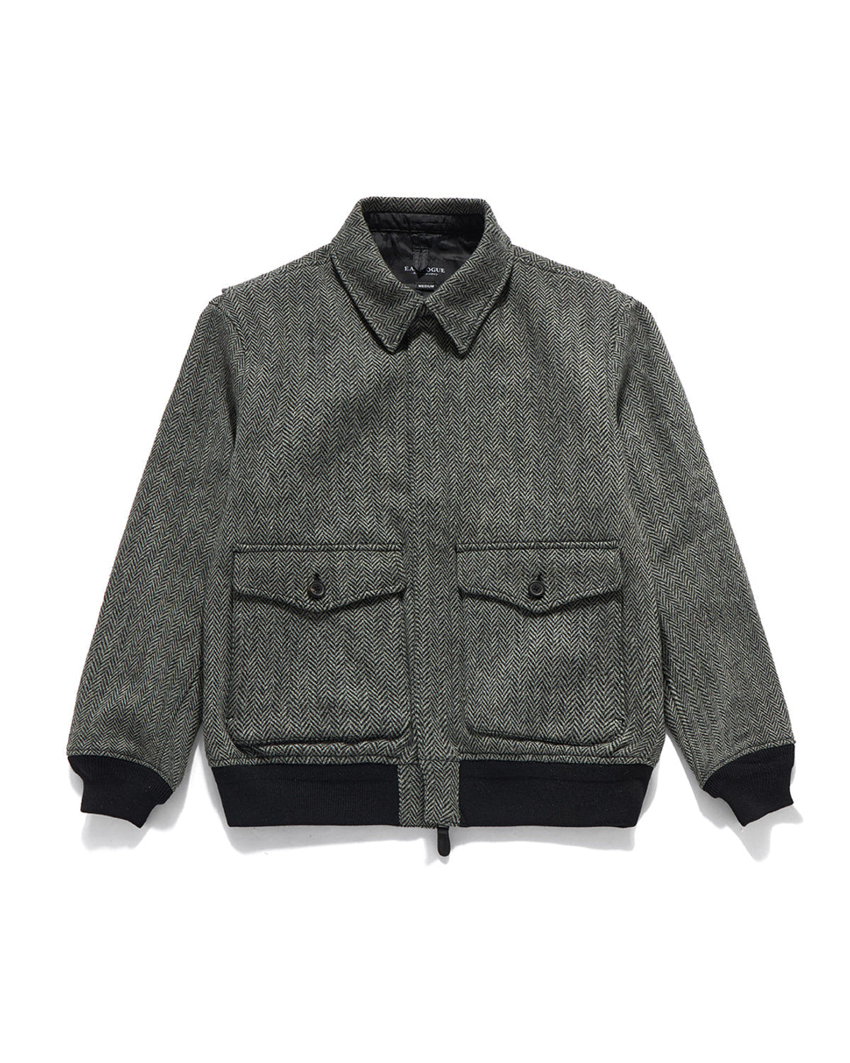 Eastlogue - A-2 Flight Jumper (Black Wool Herringbone) product image 5 | TRAB K-Fashion Australia