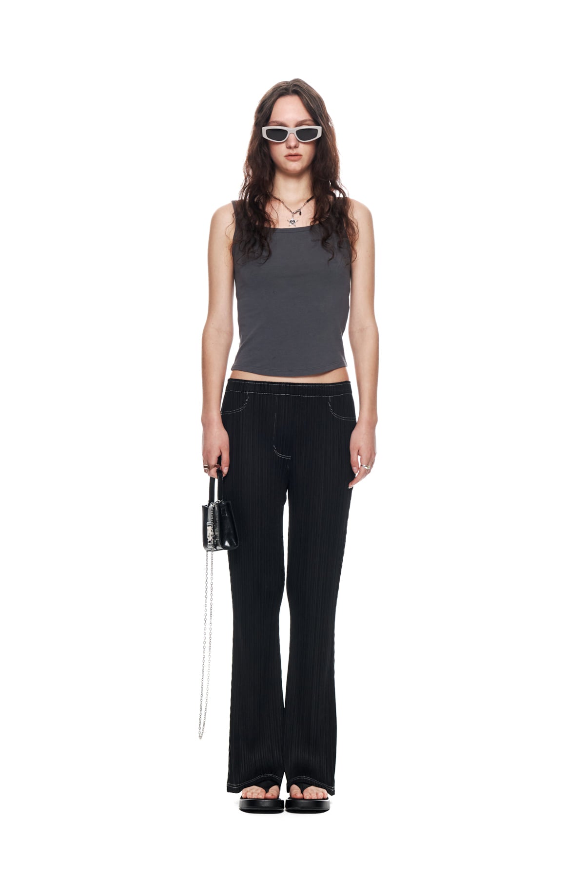Matin Kim - Pleats Stitch Layered Pants (Black) product image 5 | TRAB K-Fashion Australia
