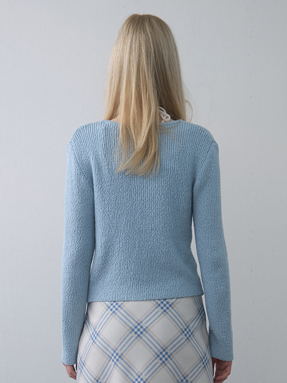 Kijun - Double Corsage Cardigan (Sky Blue) product image 3 | TRAB K-Fashion Australia