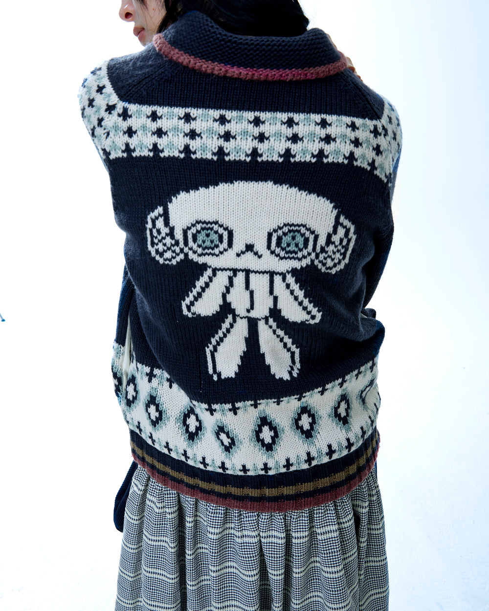 Coyseio - Mossy Cowichan Knit Jacket (Navy) product image 4 | TRAB K-Fashion Australia