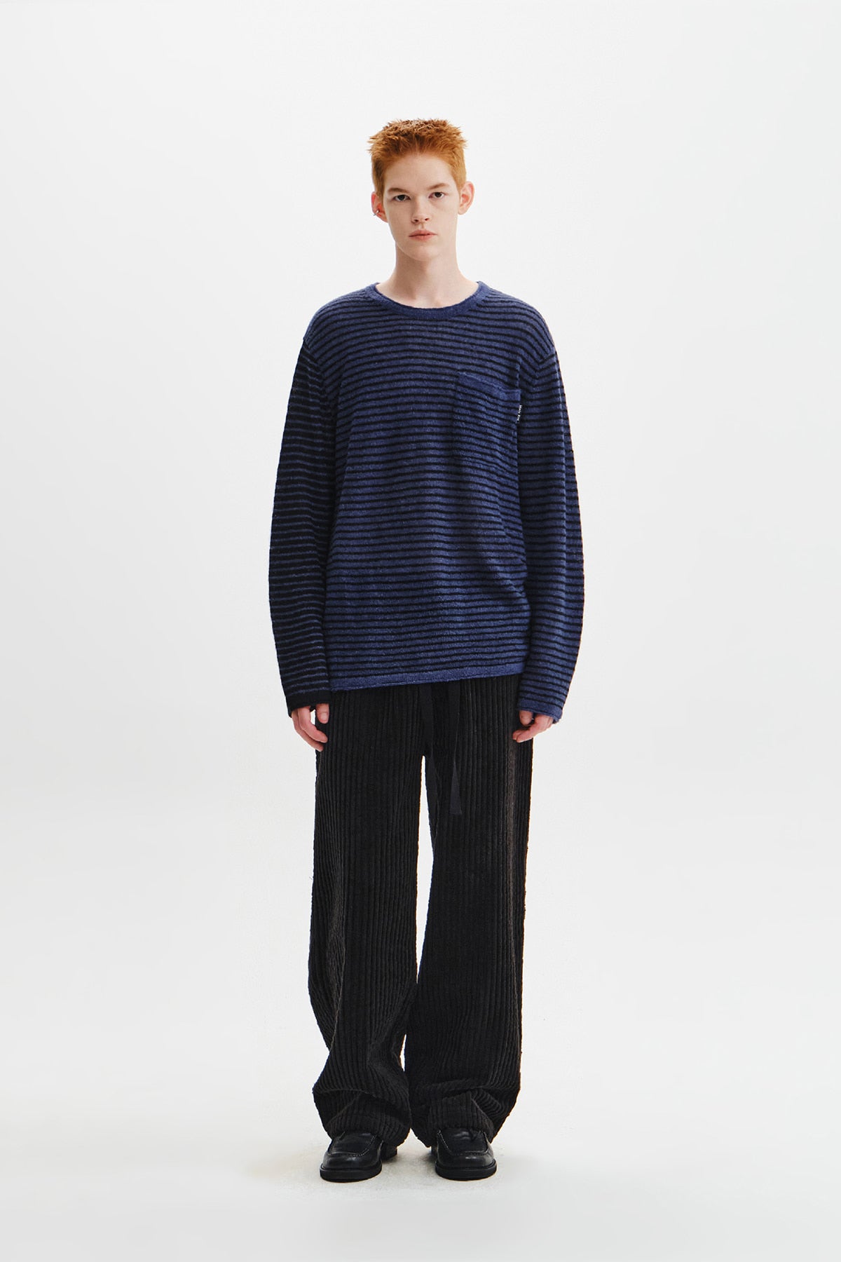 Matin Kim - Multi Stripe Alpaca Blended Knit Pullover (Blue) product image 10 | TRAB K-Fashion Australia