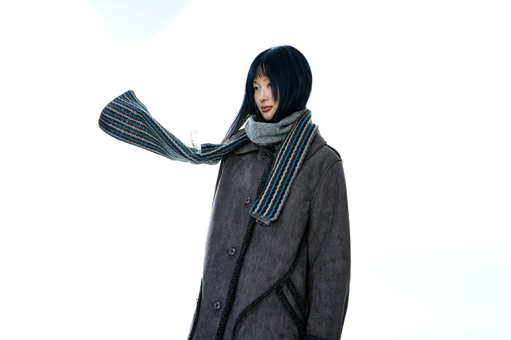 Coyseio - Round Collar Suede Jacket (Charcoal) product image 7 | TRAB K-Fashion Australia