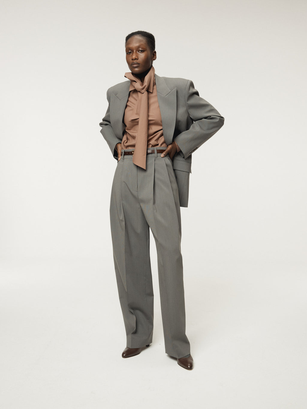 Recto - Two Tuck Suit Pants (Midnight Grey) product image 6 | TRAB K-Fashion Australia