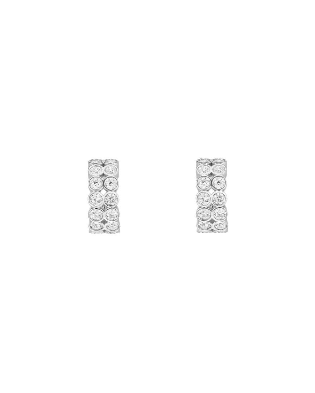 Numbering - Double Row Bezel Set Hoop Earrings #3202 product image 6 | TRAB K-Fashion Australia