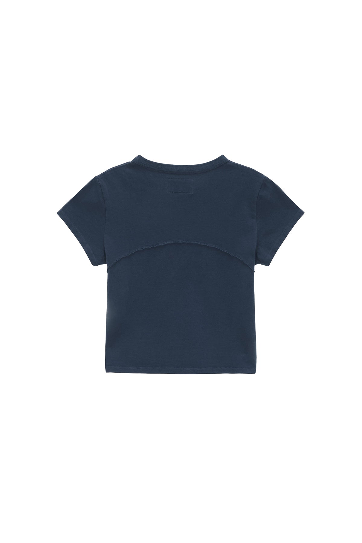 Matin Kim - Pigment Cut Out Logo Crop Top (Smoke Blue) product image 10 | TRAB K-Fashion Australia