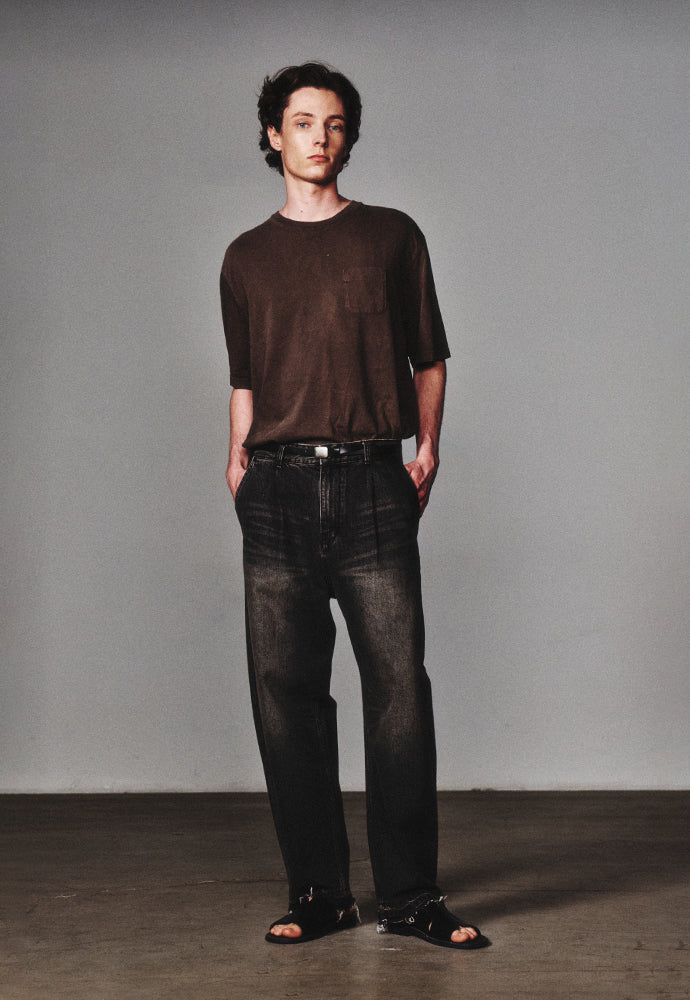 Art if acts - Garment Dyed Pocket T-Shirt (Brown) product image 5 | TRAB K-Fashion Australia