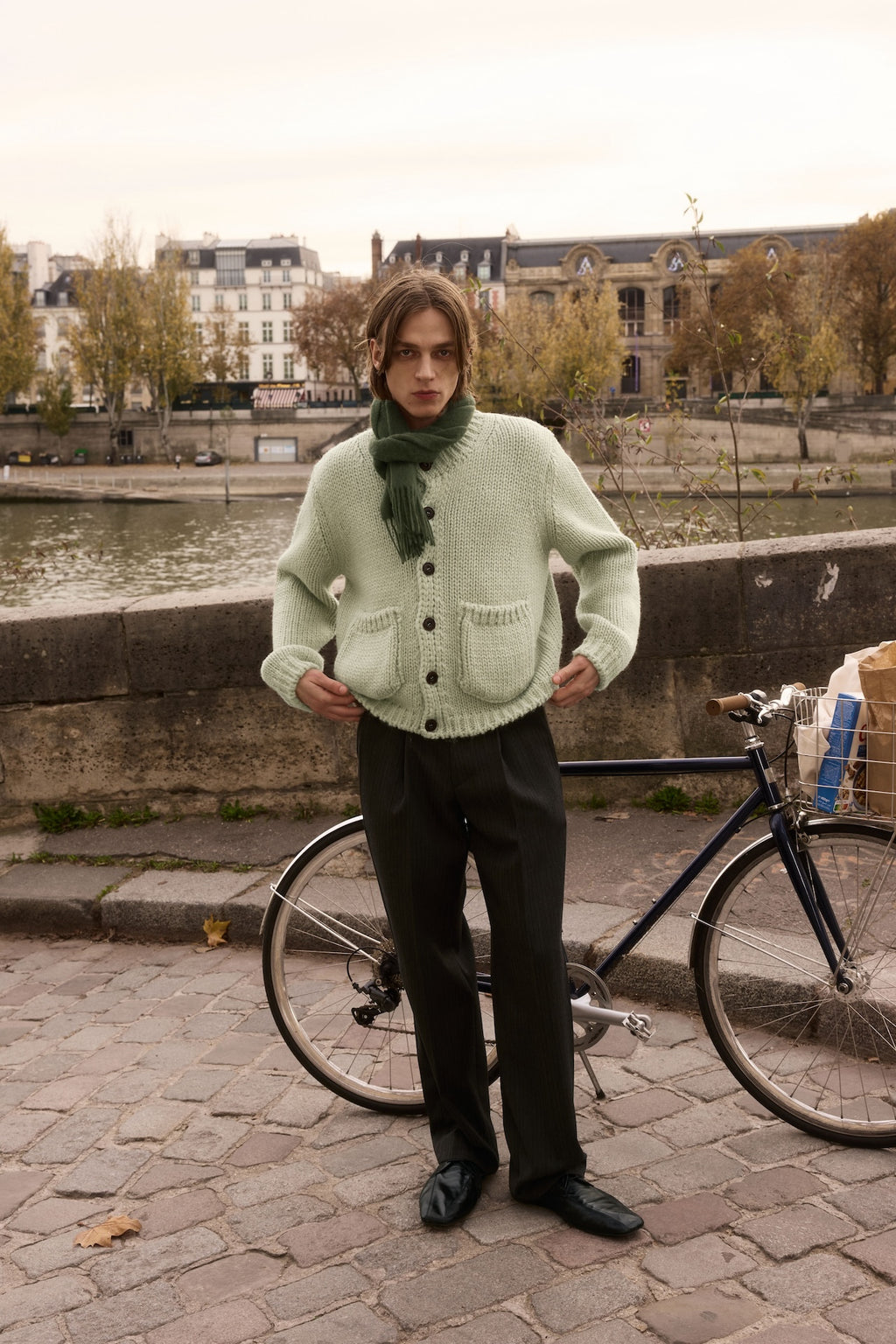 STU - Dimension Pocket Cardigan In Sage (Green) product image 7 | TRAB K-Fashion Australia