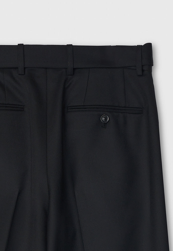 Tonywack - Wool Twill Double-Pleats Wide Trousers (Black) product image 11 | TRAB K-Fashion Australia