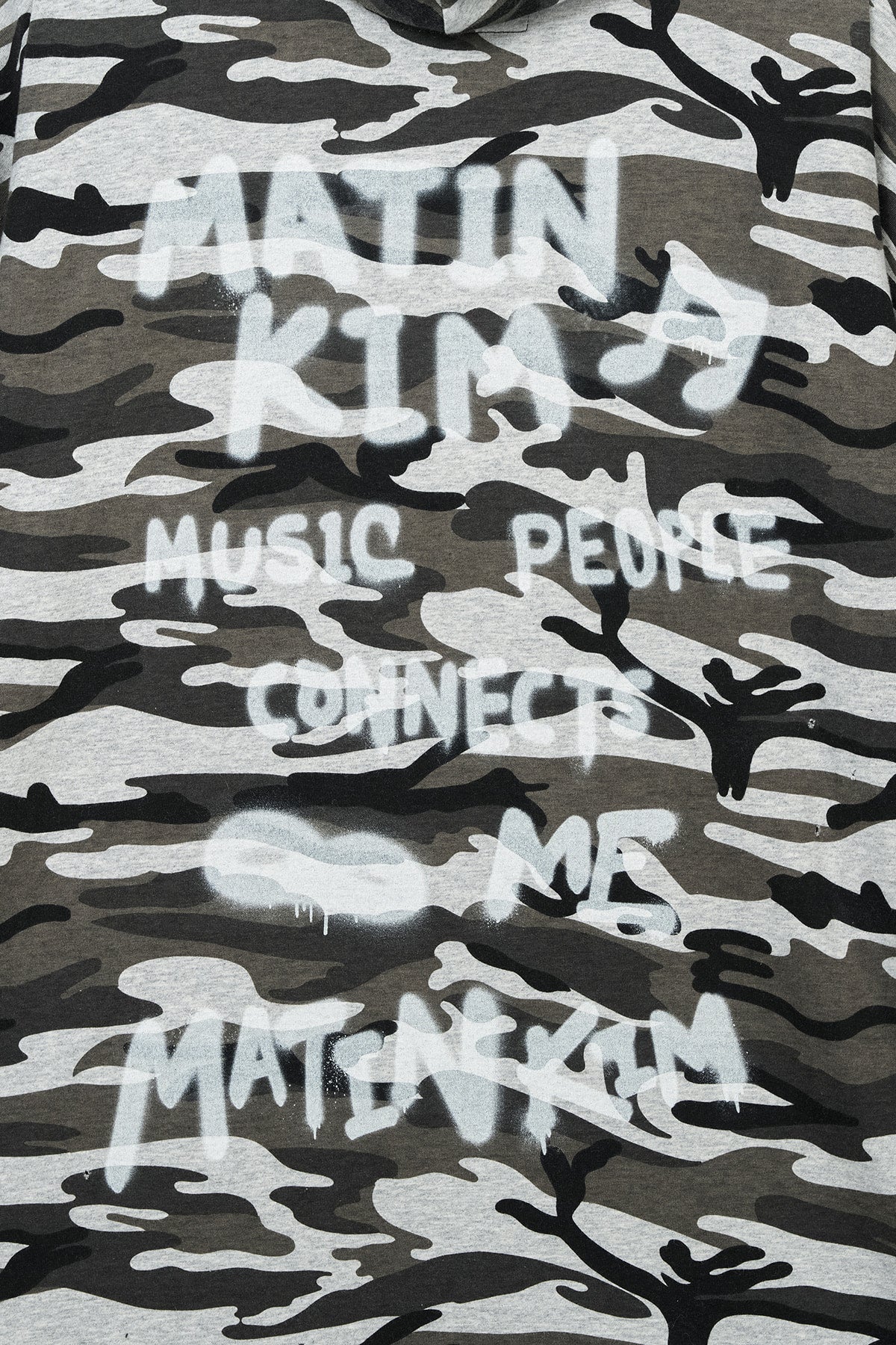 Matin Kim - Typo Artwork Camouflage Hoody (Khaki) product image 5 | TRAB K-Fashion Australia