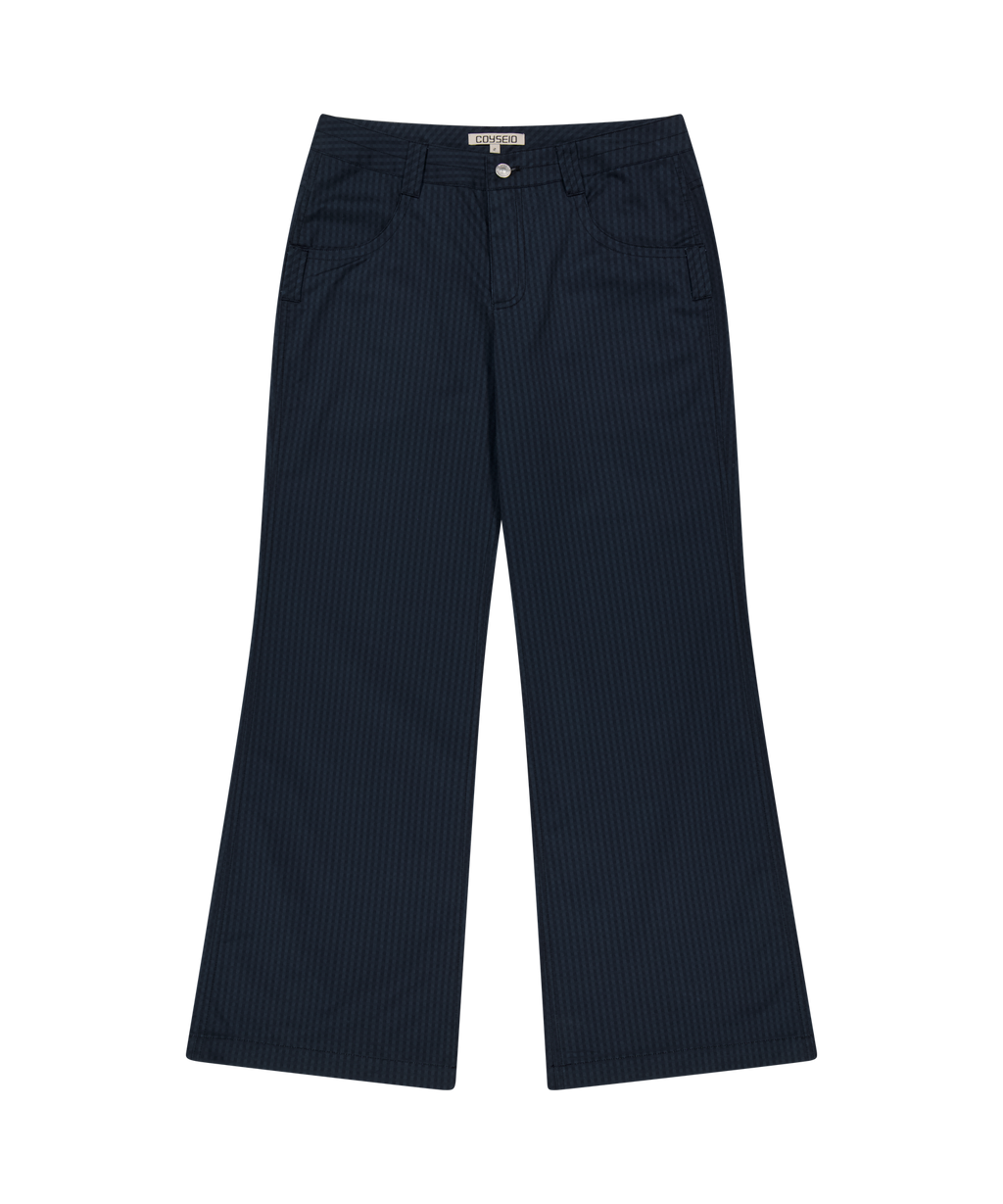Coyseio - Coyseio X Blythe Check Boot Cut Pants (Navy) product image 1 | TRAB K-Fashion Australia