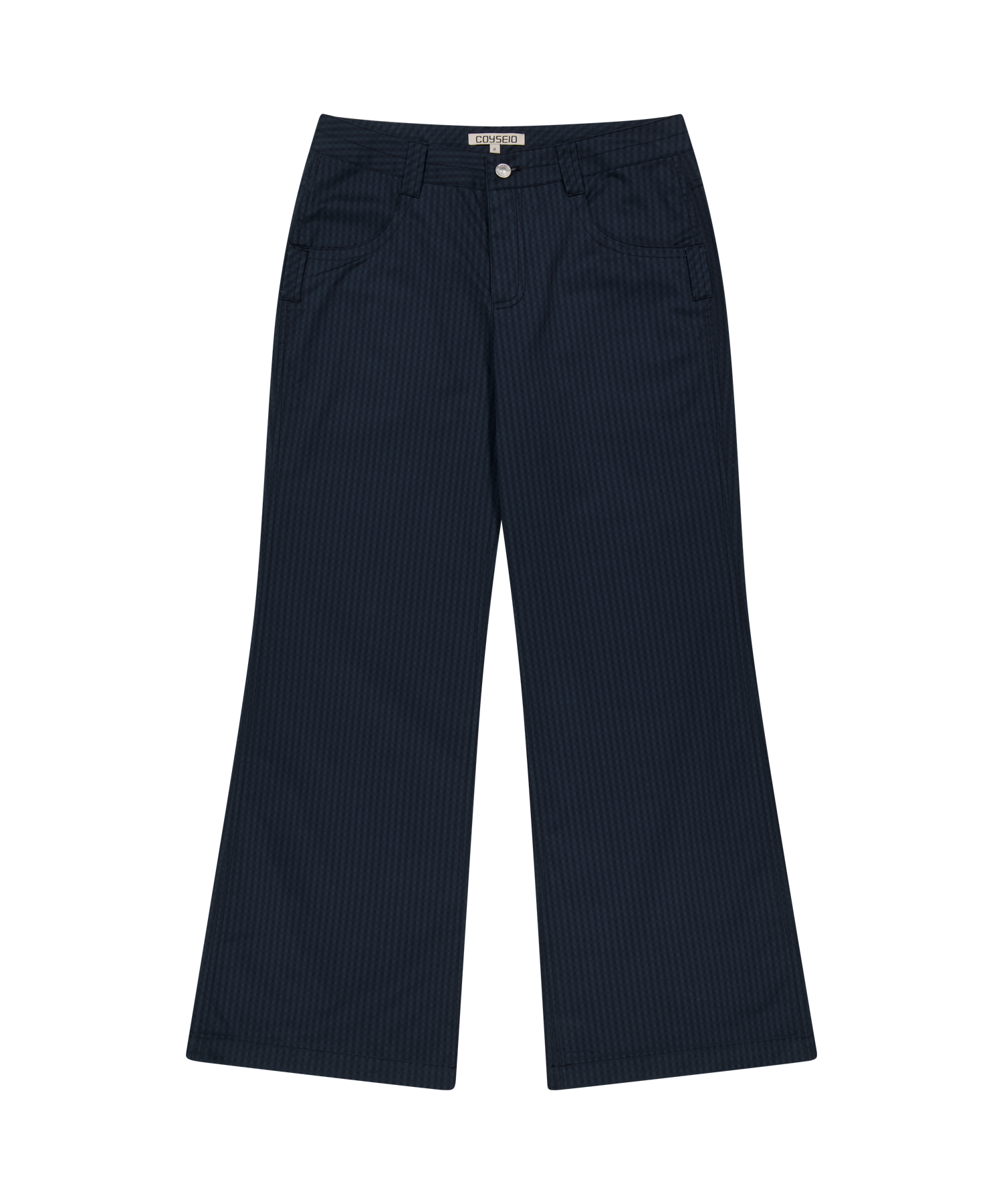 Coyseio - Coyseio X Blythe Check Boot Cut Pants (Navy) product image 1 | TRAB K-Fashion Australia