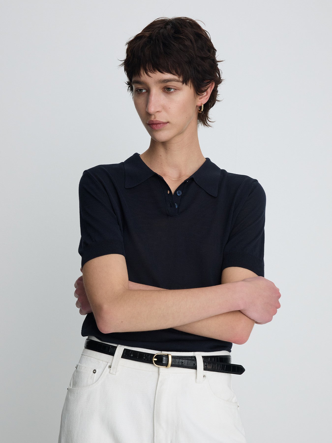 Tonywack - Silk Cotton Polo Shirt (Navy) product image 6 | TRAB K-Fashion Australia