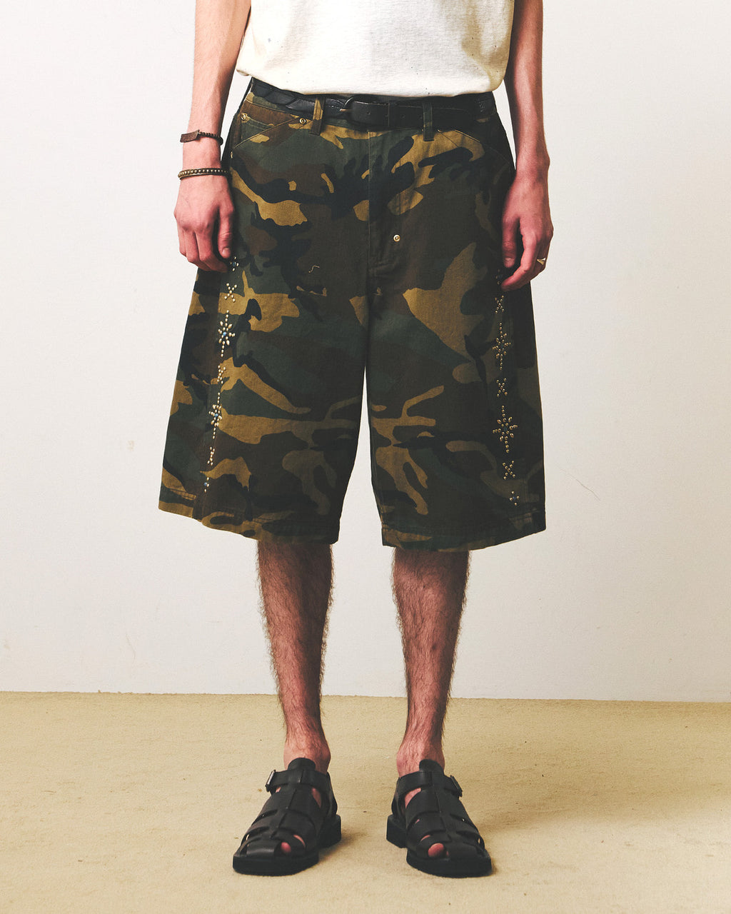 Eastlogue - Rockabilly Curved Shorts (Camo) product image 1 | TRAB K-Fashion Australia
