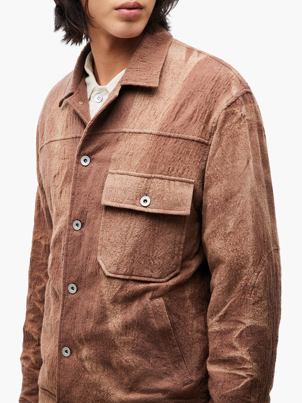 Jiyong Kim - Sun-Bleached Wool Trucker Jacket (Beige) product image 6 | TRAB K-Fashion Australia