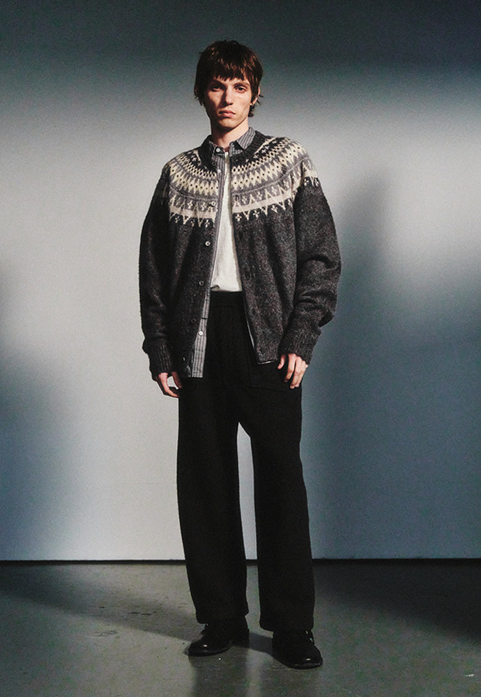 Art if acts - Fair Isle Mohair Cardigan (Grey) product image 2 | TRAB K-Fashion Australia
