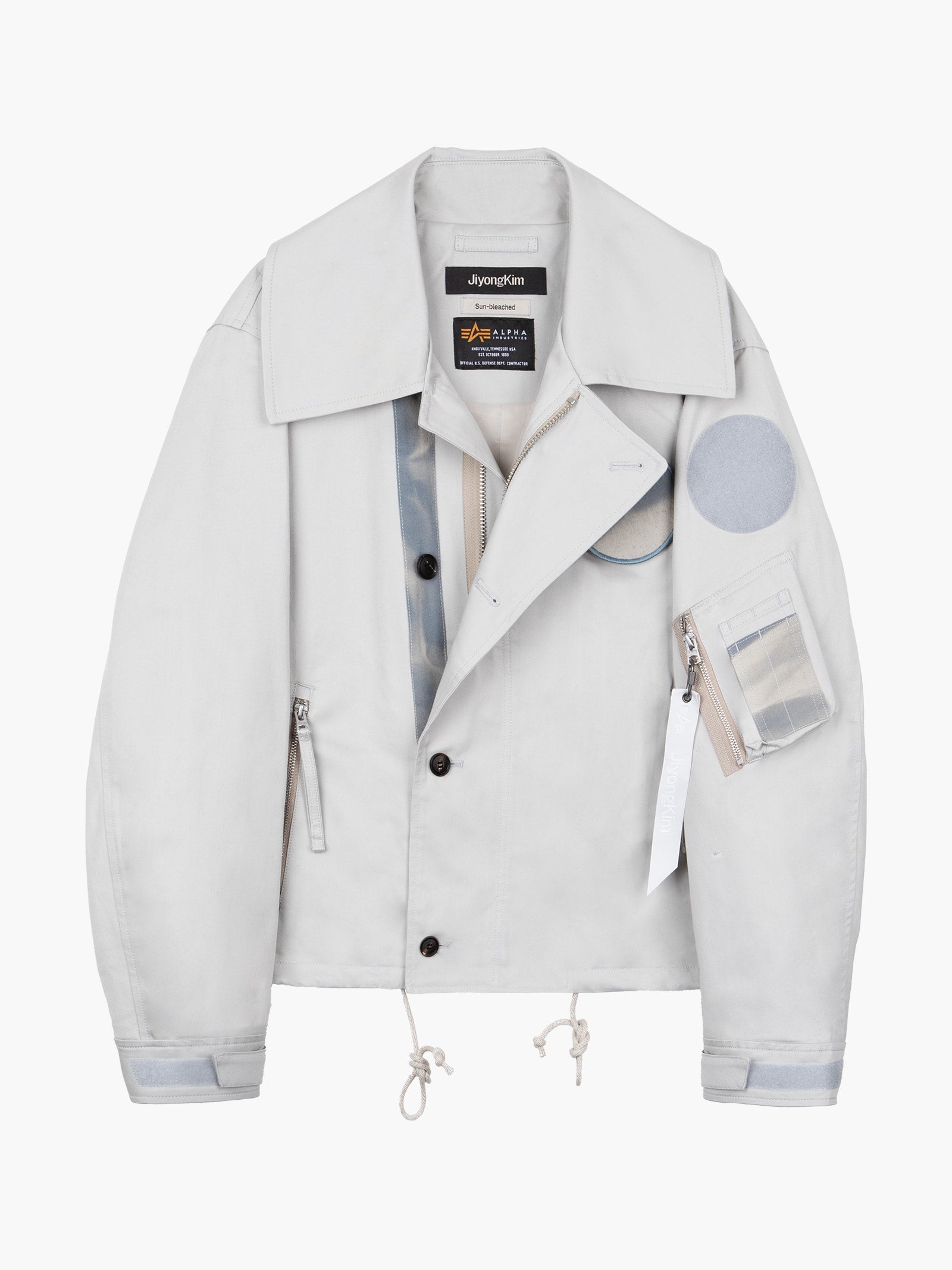 Jiyong Kim - Sun-Bleached Wide Collar Jacket (Light Grey) product image 10 | TRAB K-Fashion Australia