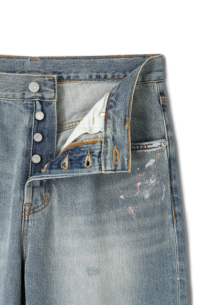 Art if acts - Painted Regular 5P Denim Pants (Used Light Blue) product image 9 | TRAB K-Fashion Australia