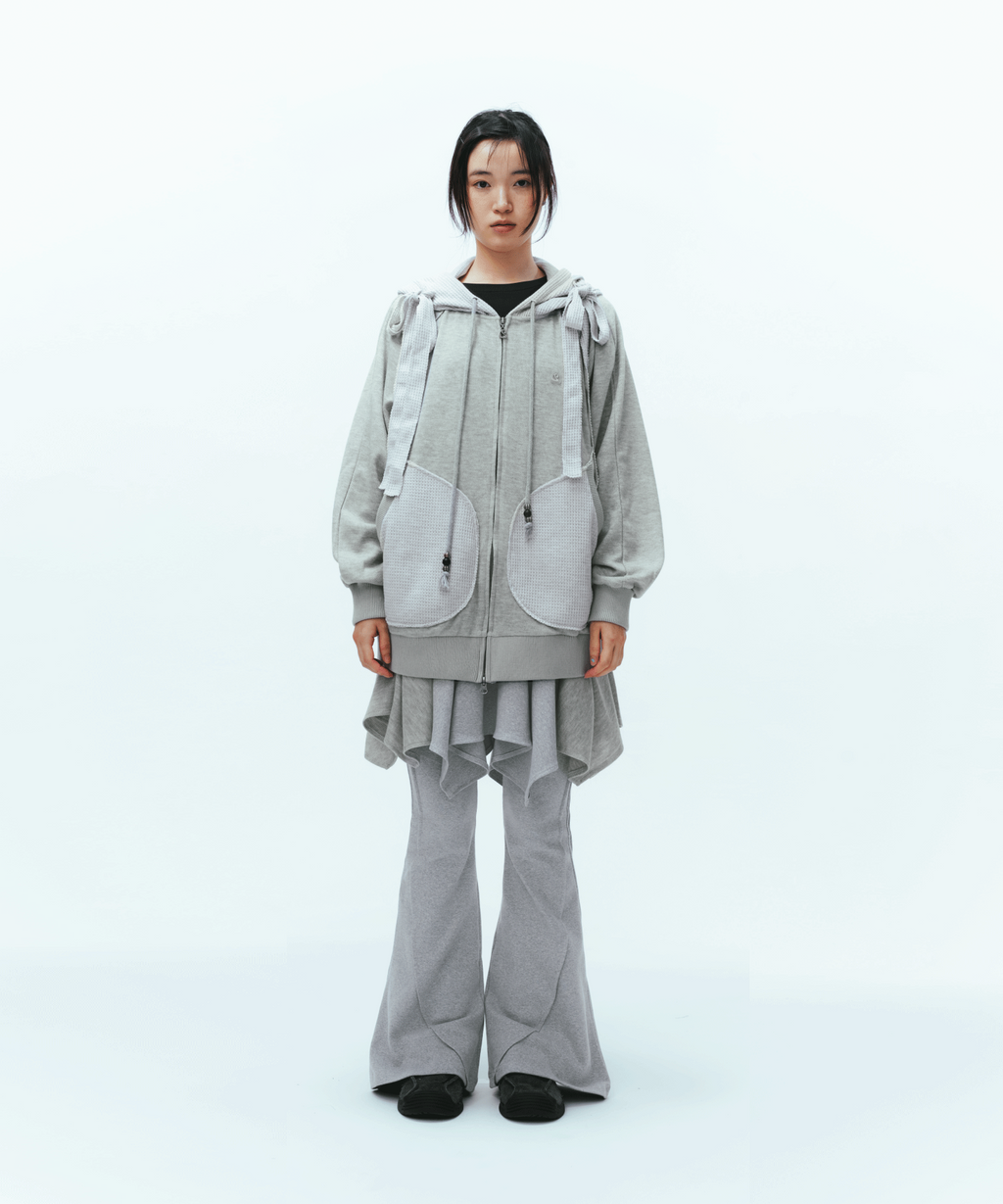 Coyseio - Round Pintuck Pants (Light Grey) product image 1 | TRAB K-Fashion Australia