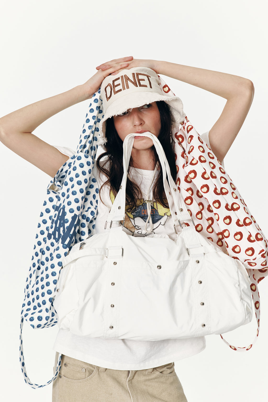 Deinet - Logo Duffle Bag (White) product image 2 | TRAB K-Fashion Australia