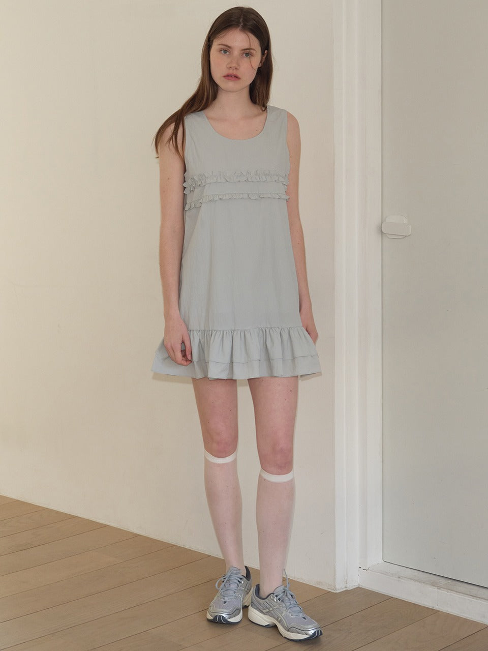 Margarin Fingers - Mixed Frill Mini One Piece (Light Blue) product image 1 | TRAB K-Fashion Australia