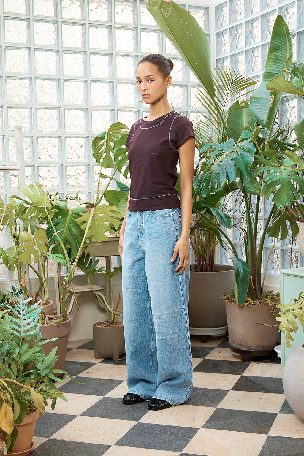 Matin Kim - Unbalance Cut Point Denim Pants (Blue) product image 7 | TRAB K-Fashion Australia