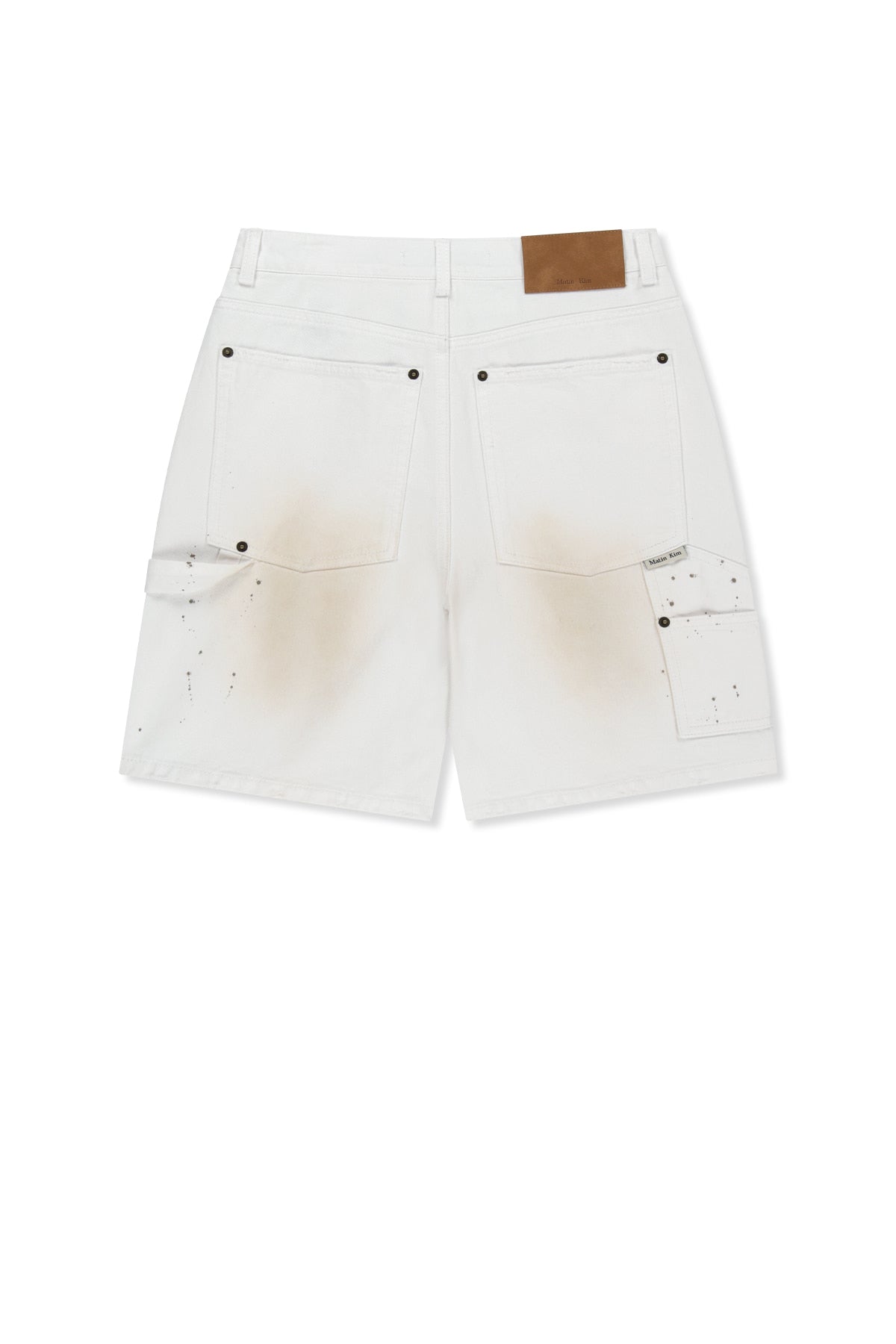Matin Kim - Carpenter Bermuda Denim Pants (White) product image 2 | TRAB K-Fashion Australia