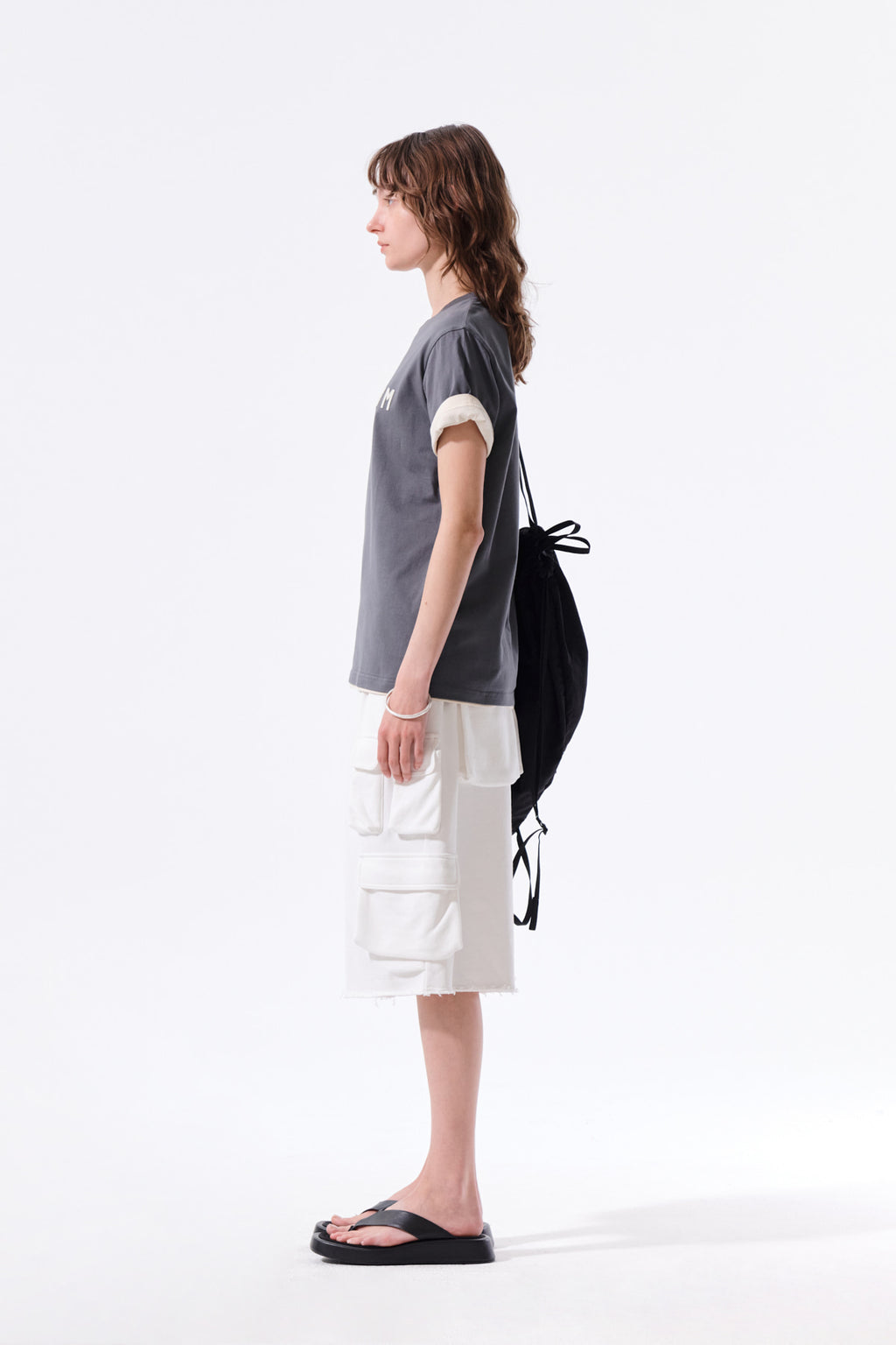 Matin Kim - Applique Felt Logo Top (Charcoal) product image 6 | TRAB K-Fashion Australia