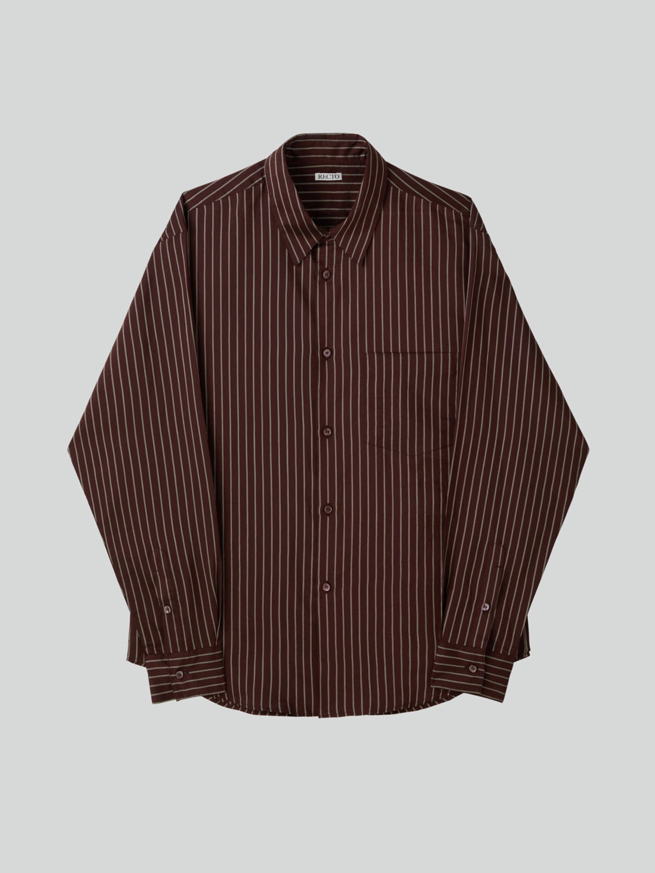 Recto - Lea Stripe Shirt (Red Brown) product image 10 | TRAB K-Fashion Australia