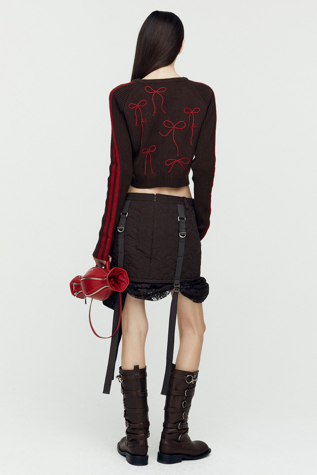 Andersson Bell - Ribbon Embroidery Knit Cardigan (Red) product image 2 | TRAB K-Fashion Australia