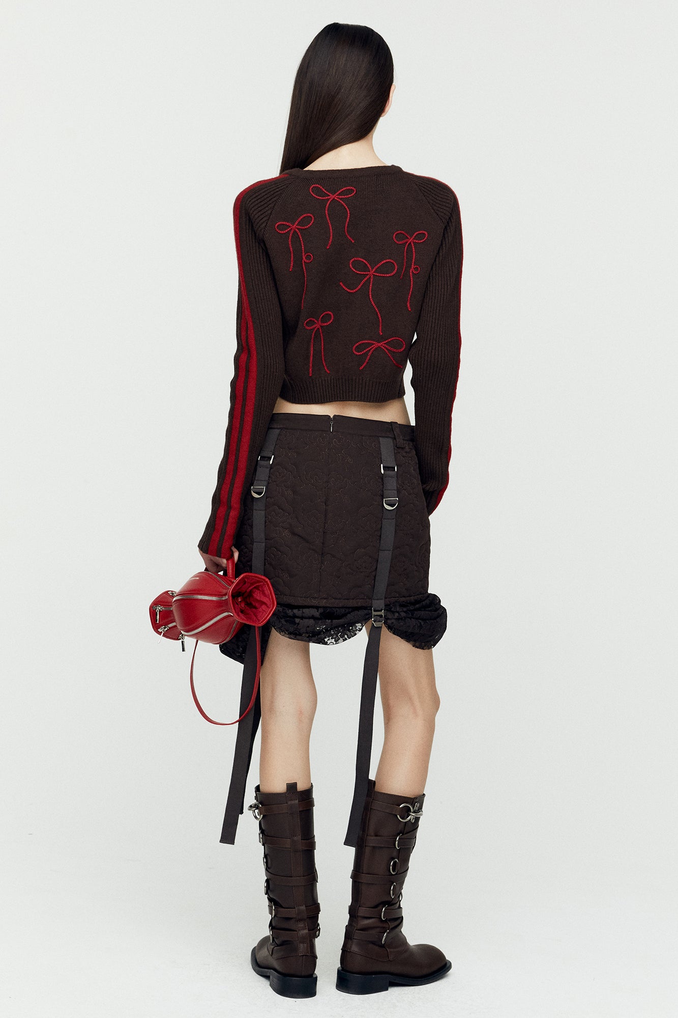 Andersson Bell - Ribbon Embroidery Knit Cardigan (Red) product image 2 | TRAB K-Fashion Australia