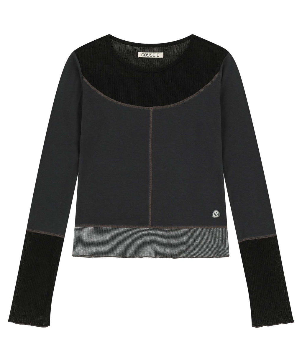 Coyseio - Net Stitch Longsleeves (Black) product image 1 | TRAB K-Fashion Australia