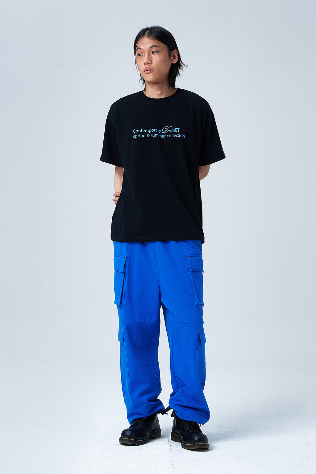 Deinet - Utility Cargo Sweat Pants (Blue) product image 4 | TRAB K-Fashion Australia