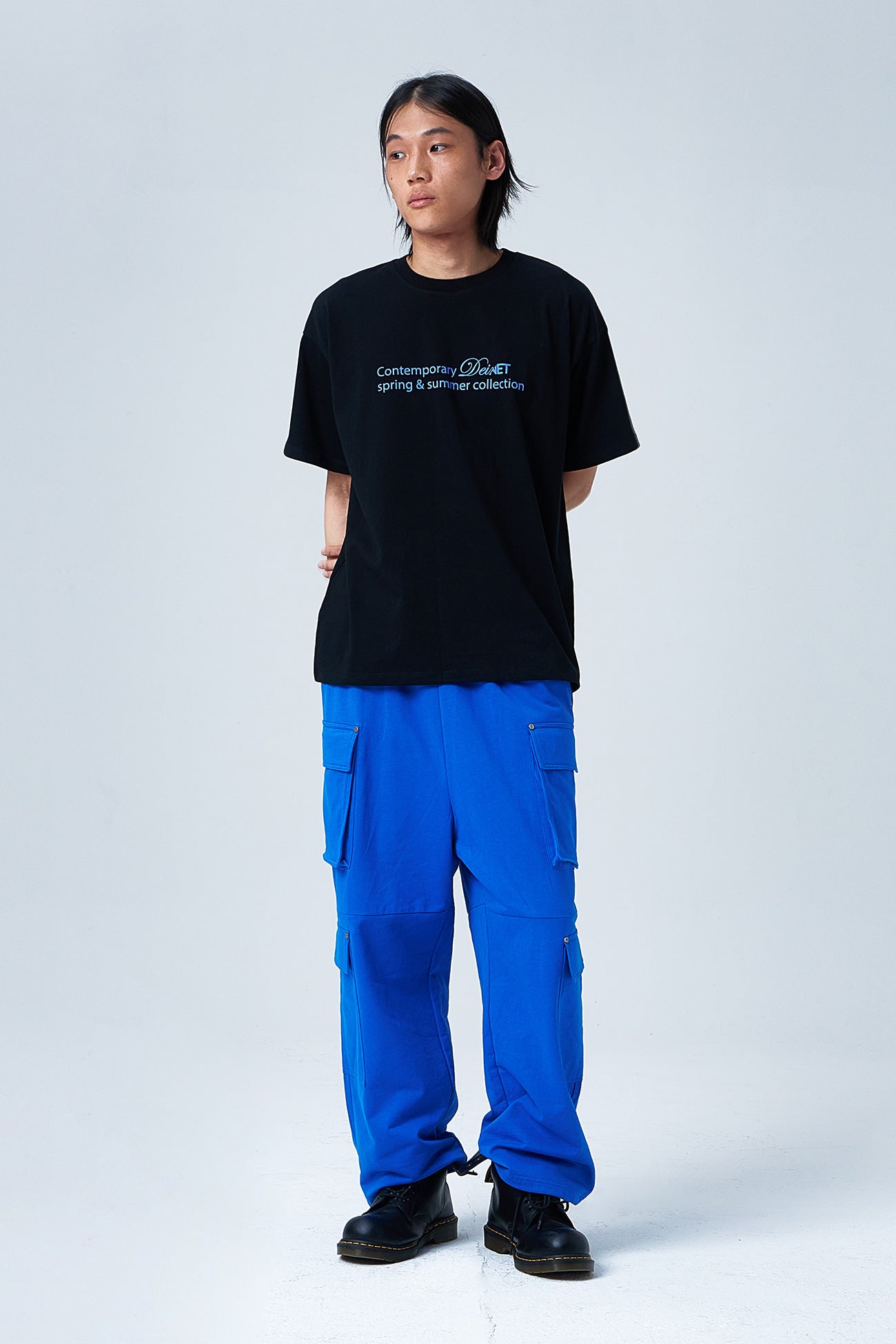Deinet - Utility Cargo Sweat Pants (Blue) product image 4 | TRAB K-Fashion Australia