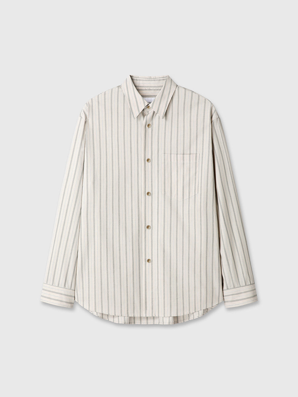 Tonywack - Striped Cotton Shirt (Warm Grey) product image 9 | TRAB K-Fashion Australia
