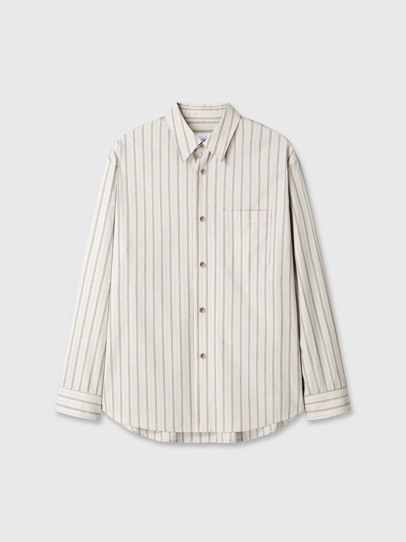 Tonywack - Striped Cotton Shirt (Warm Grey) product image 9 | TRAB K-Fashion Australia