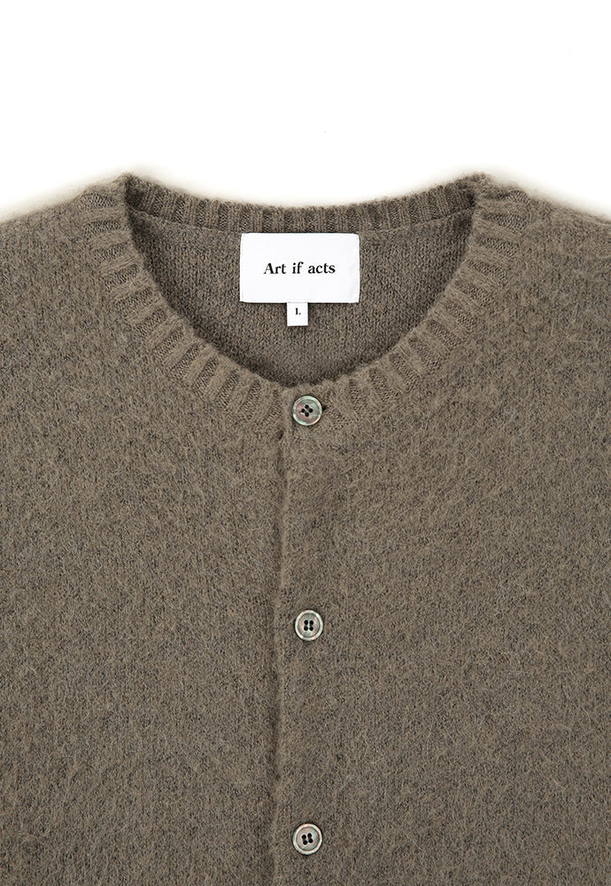Art if acts - Mohair Round Neck Cardigan (Light Grey) product image 8 | TRAB K-Fashion Australia