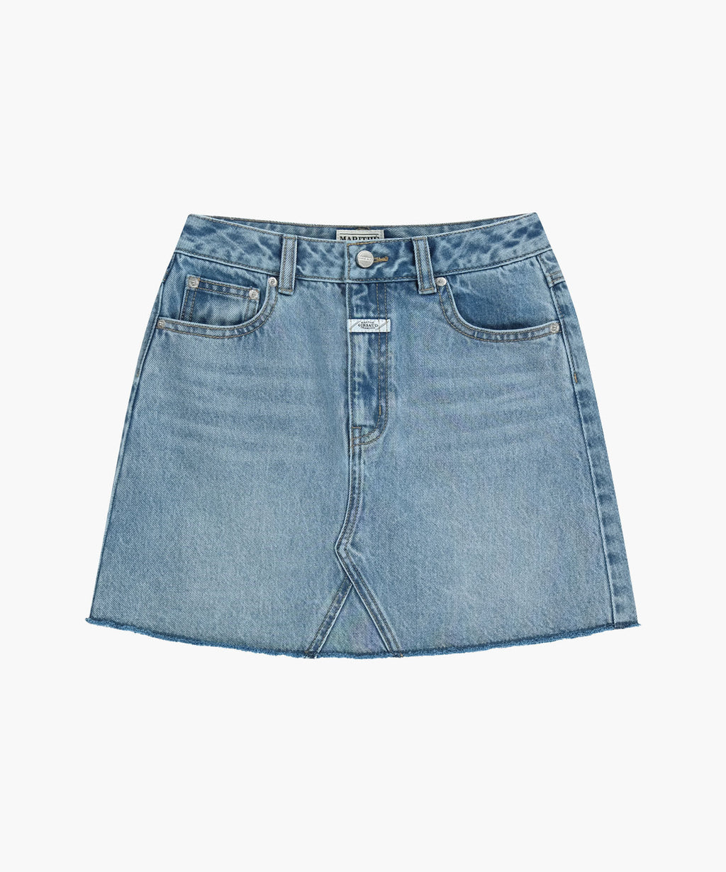 Marithe & Francois Girbaud - Raw Edge Denim Mini Skirt (Light Blue) product image 6 | TRAB K-Fashion Australia