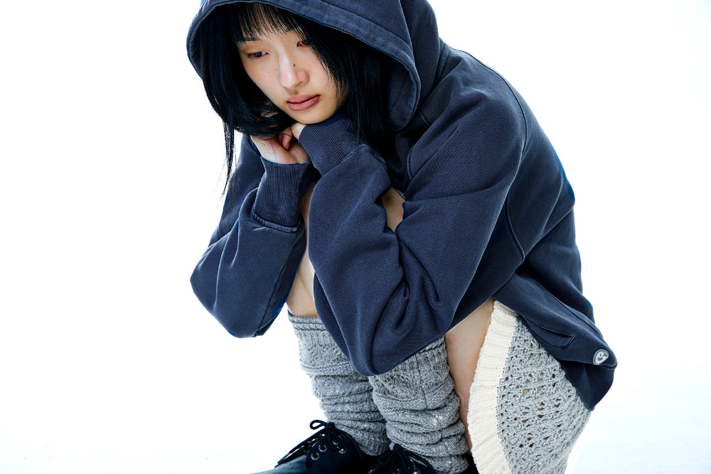 Coyseio - Vintage Tape Hood Zip-Up (Navy) product image 8 | TRAB K-Fashion Australia