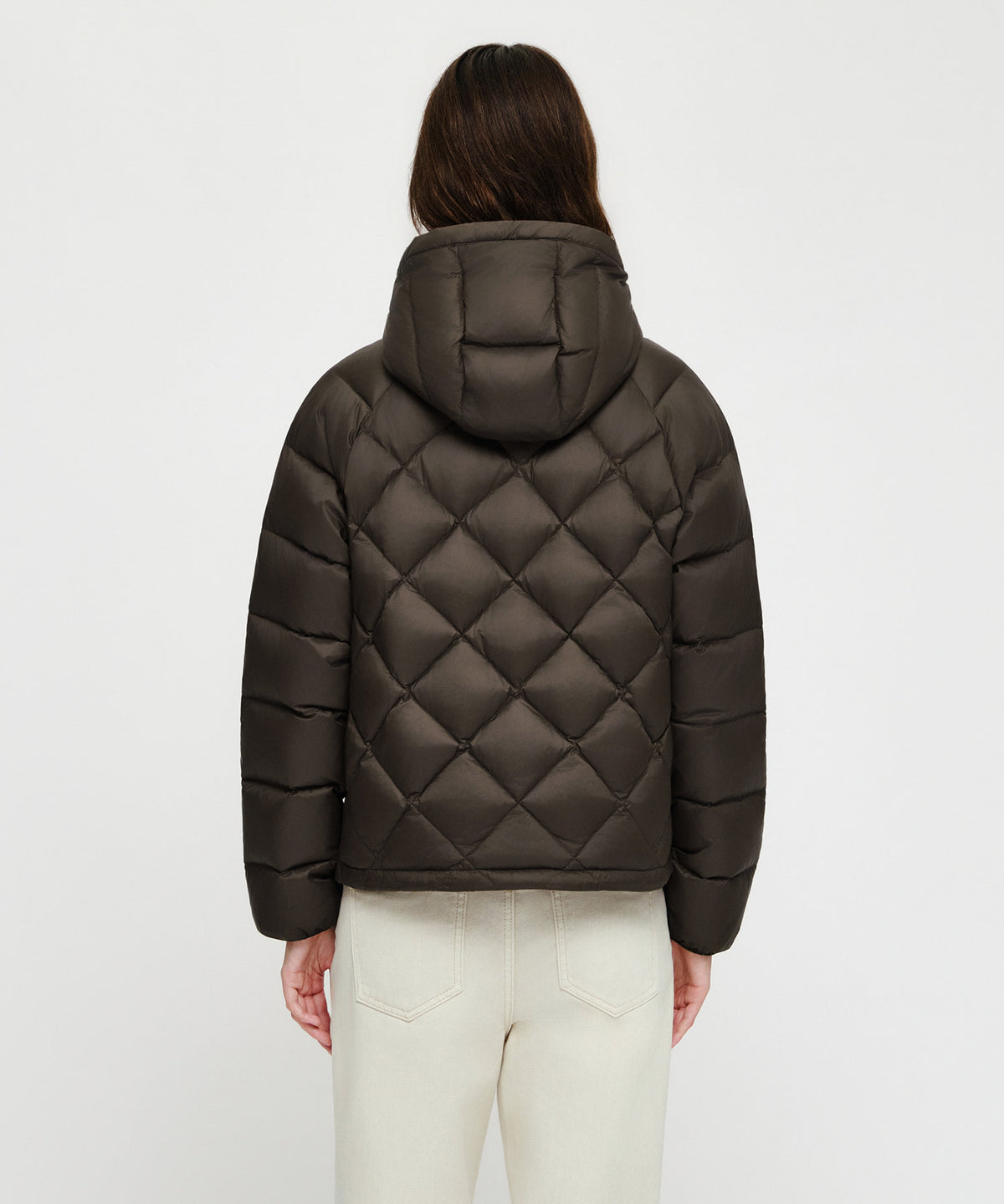 Marithe & Francois Girbaud - Hooded Lightweight Down Jacket (Brown) product image 3 | TRAB K-Fashion Australia