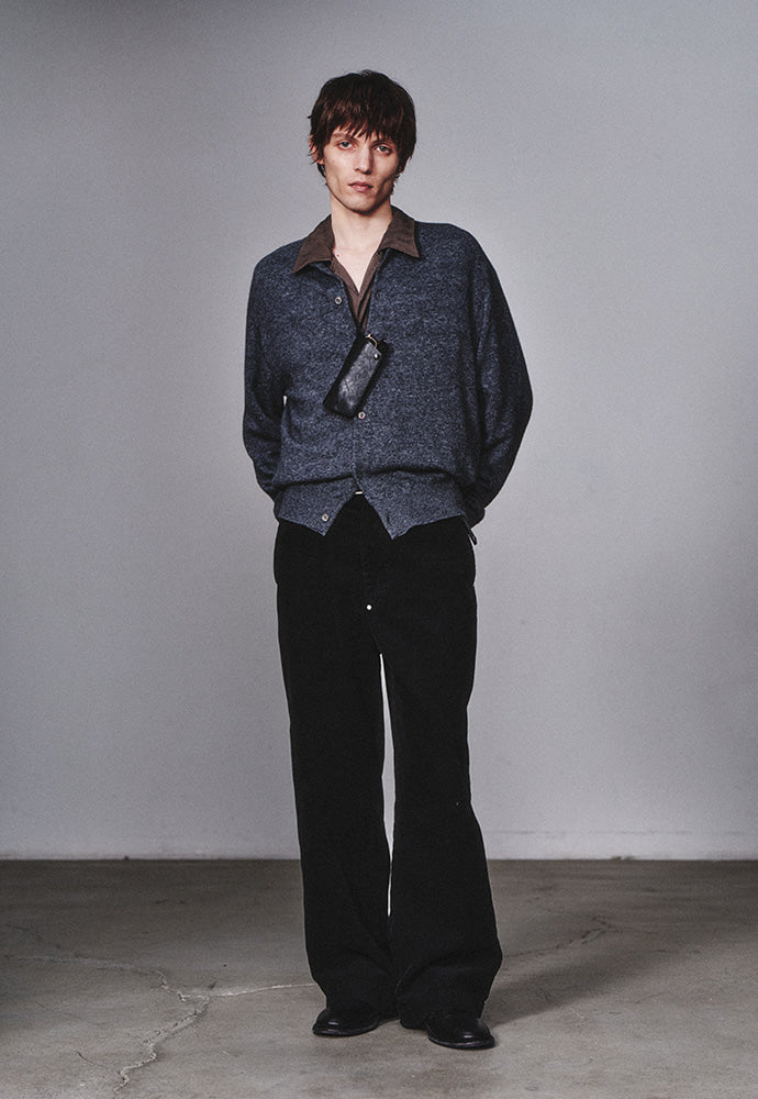 Art if acts - Wholegarment Round Neck Cardigan (Charcoal) product image 5 | TRAB K-Fashion Australia